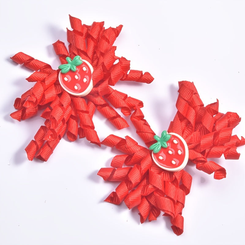 Cute Strawberry Hair Clips for Kids in 3 Sizes