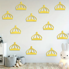 12pcs Crown Acrylic Mirror Stickers Self Adhesive Waterproof