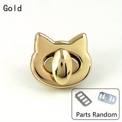 Cat Head Metal Buckle Twist Lock Turn Lock For Bag Handbag DIY Hardware
