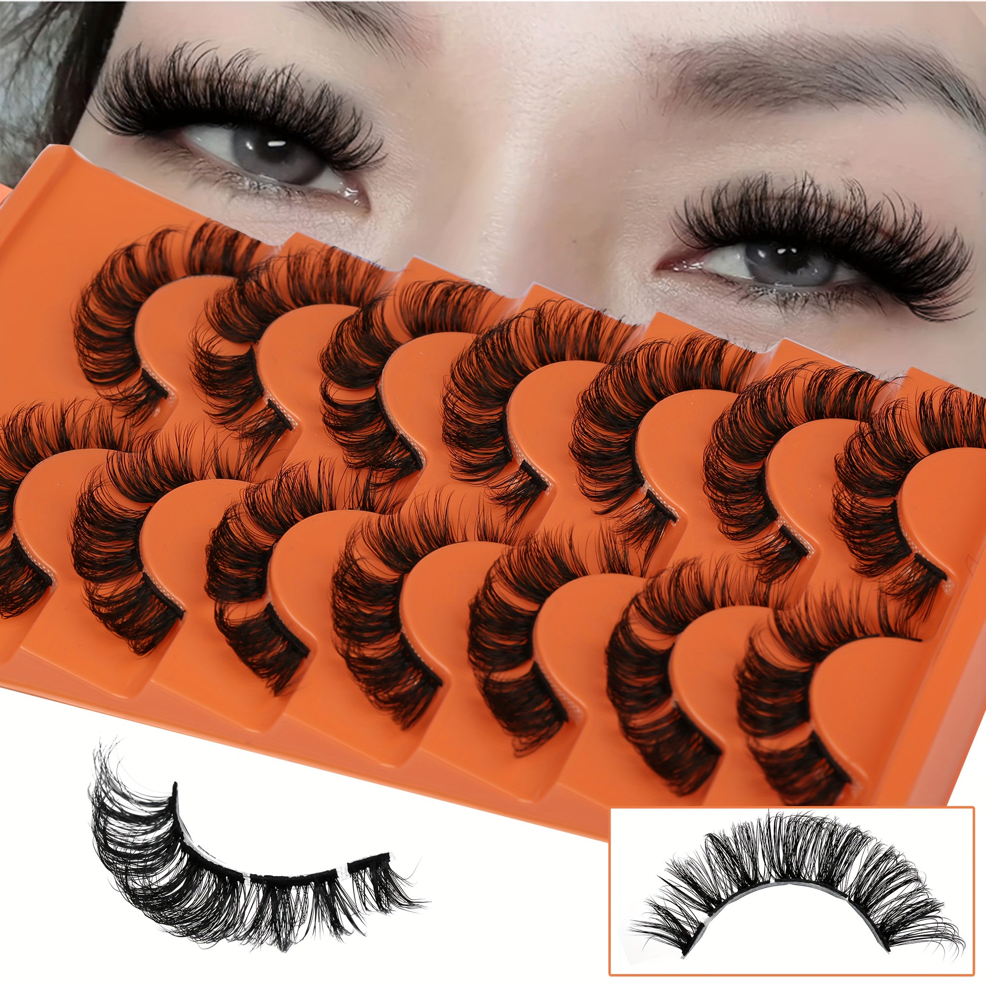 Dramatic Strip Lashes Extensions Wispy 7 Pairs