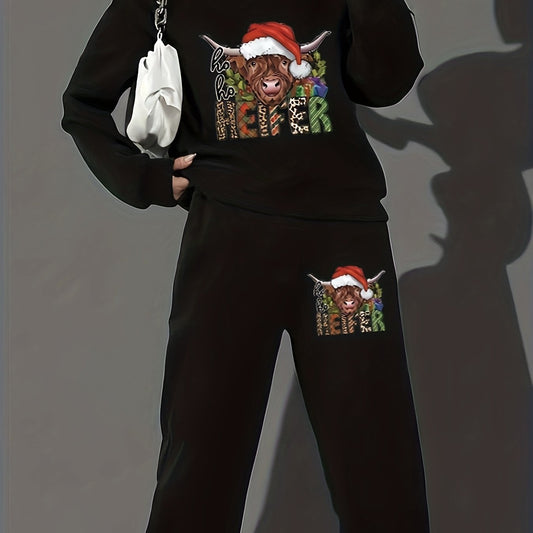  Women's 2 Piece Christmas Casual Outfit Set