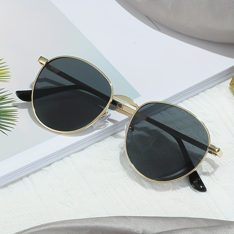 Metal Sunglasses Retro Vintage Driving Travel UV400 with Case