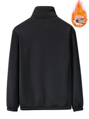 Men's Rose Print Fleece Zip Up Jacket Thermal Outerwear For Winter