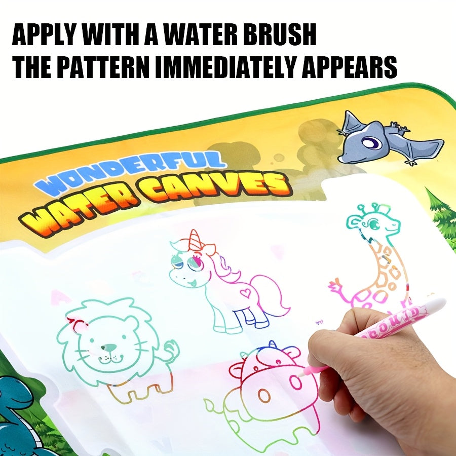 Magic Doodle Mat & Watercolor Canvas for Kids Mess Drawing Fun