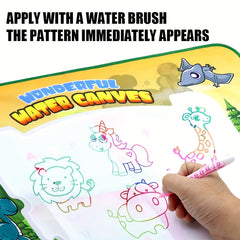 Magic Doodle Mat & Watercolor Canvas for Kids Mess Drawing Fun