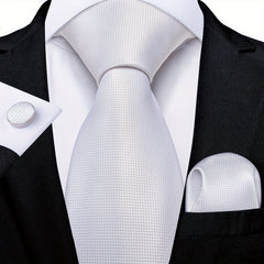 Silk Men's Tie Solid Color Necktie Set