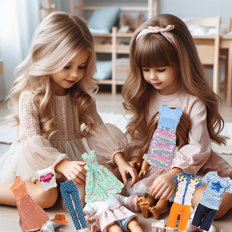 11.5 inch Doll Clothing Set - 25pcs Men's and Women's Tops, Pants, Skirts