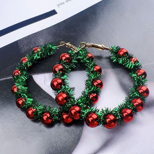 Wreath Dangle Earrings Christmas Party Gift