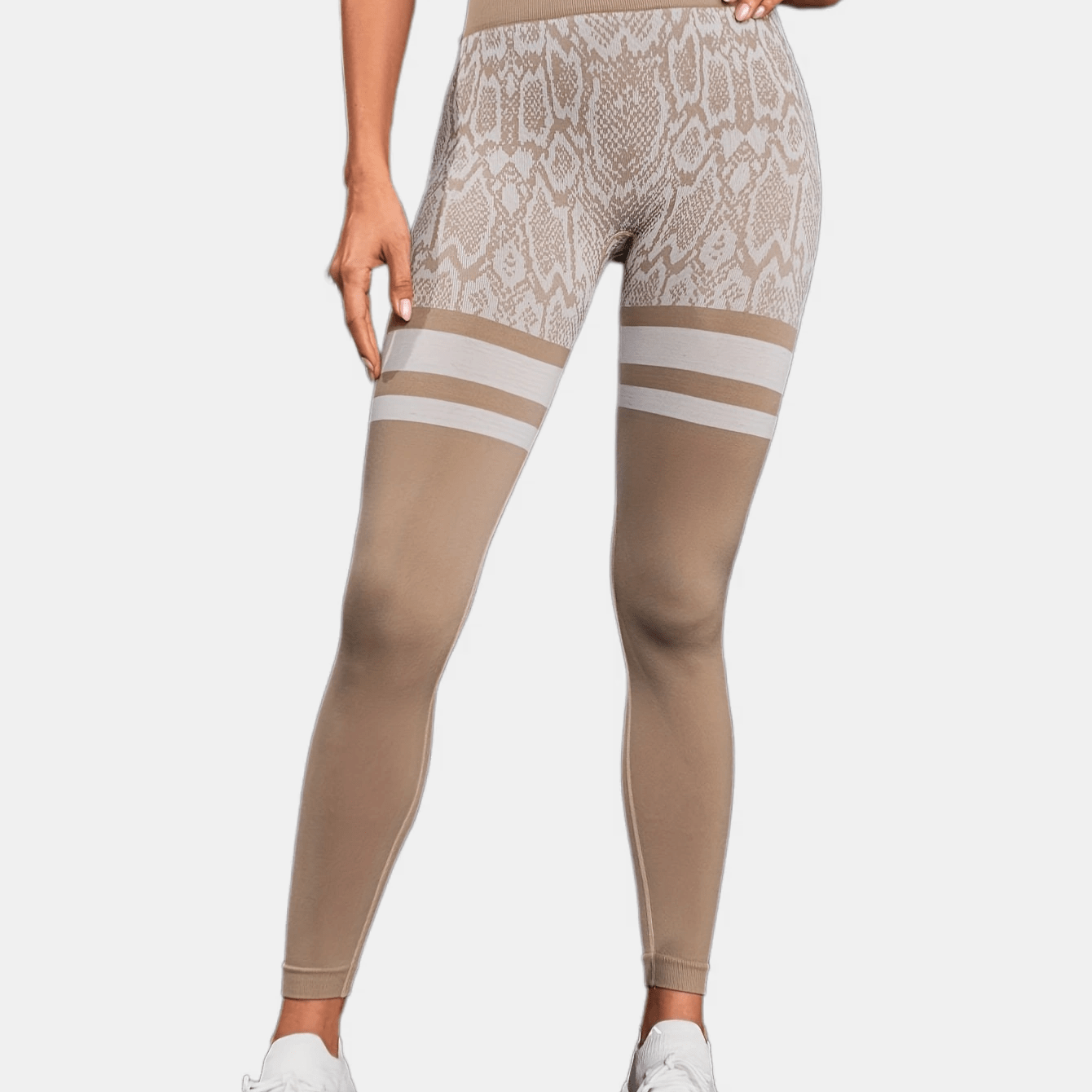 Snake Pattern Sports Leggings High Waist Yoga Pants Women's Activewear