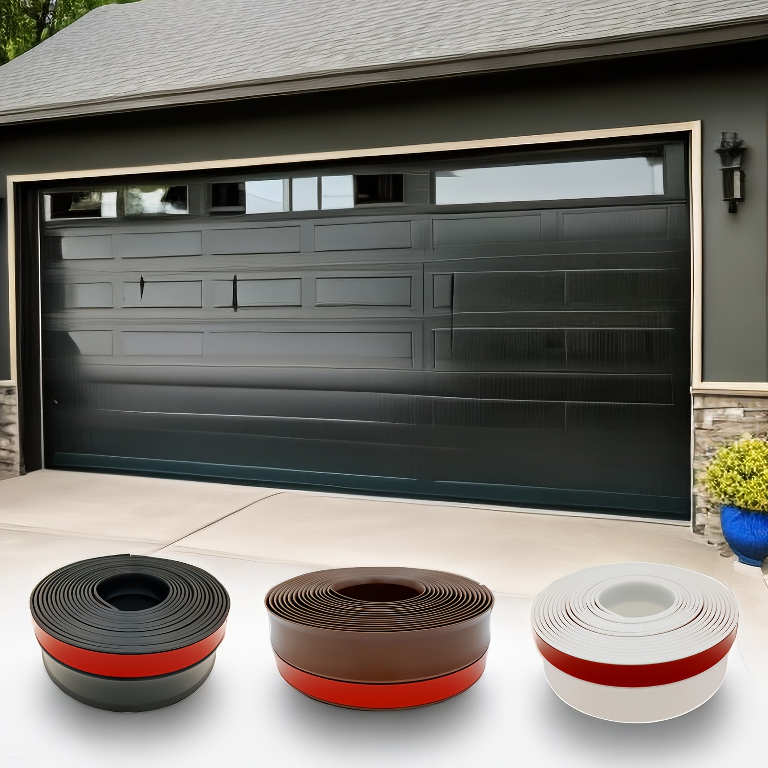 Garage Door Seal Top/Side 6.0m Brown Rubber Strip Weather Stripping