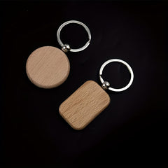 Wood Keychain Wooden Pendant Creative Small Gift DIY Engraved