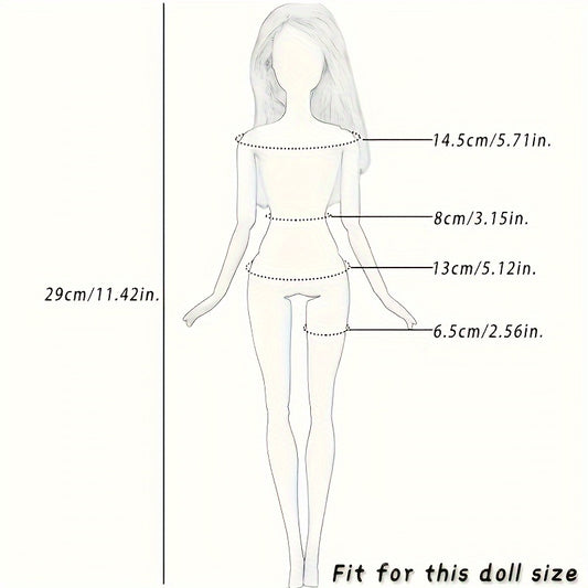 57pcs Doll Clothes & Accessories: 5 Wedding Dresses, 3 Swimsuit, 4 Short Skirts