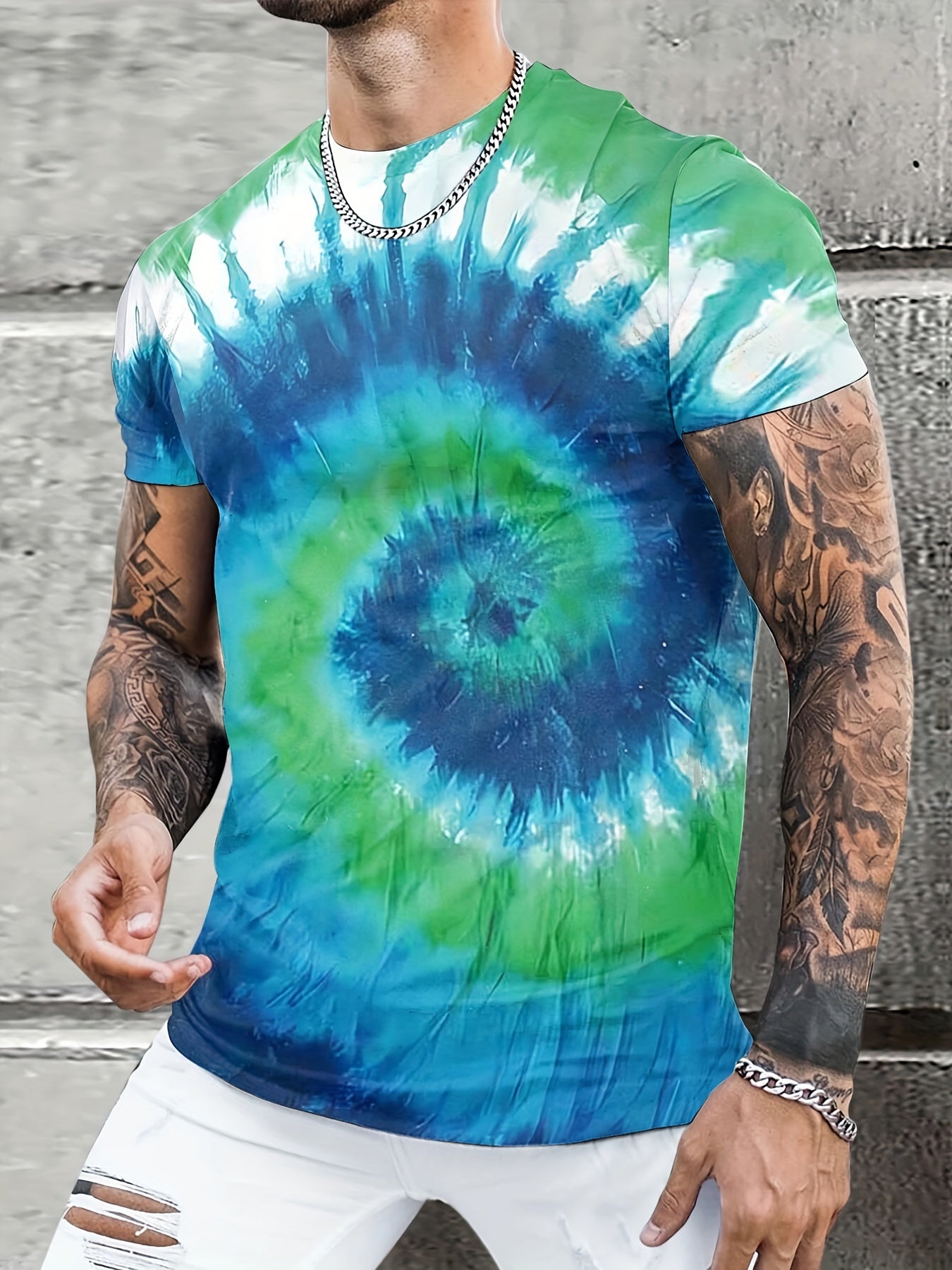 Breathable Tie Dye T Shirt Men Women 3D Digital Print Active Stretchy