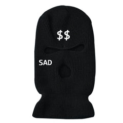 Embroidered Funny Hat 3 Hole Ski Mask Woolen Knitted Hat Winter Warm