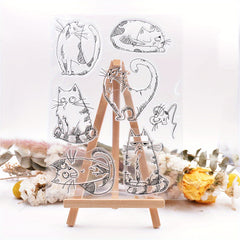 Cat Silicone Stamp for Crafts and Scrapbooking