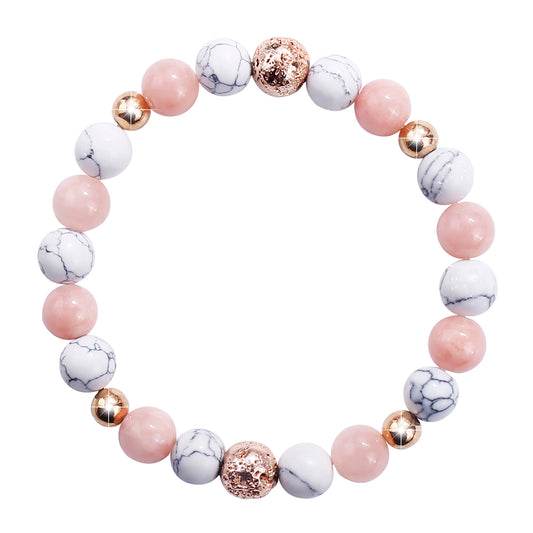 Rose Quartz Beaded Chakra Bracelet Gemstone Healing Crystal Jewelry