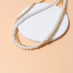 Vintage Faux Pearl Chain Waistband Golden Fringe Girdle