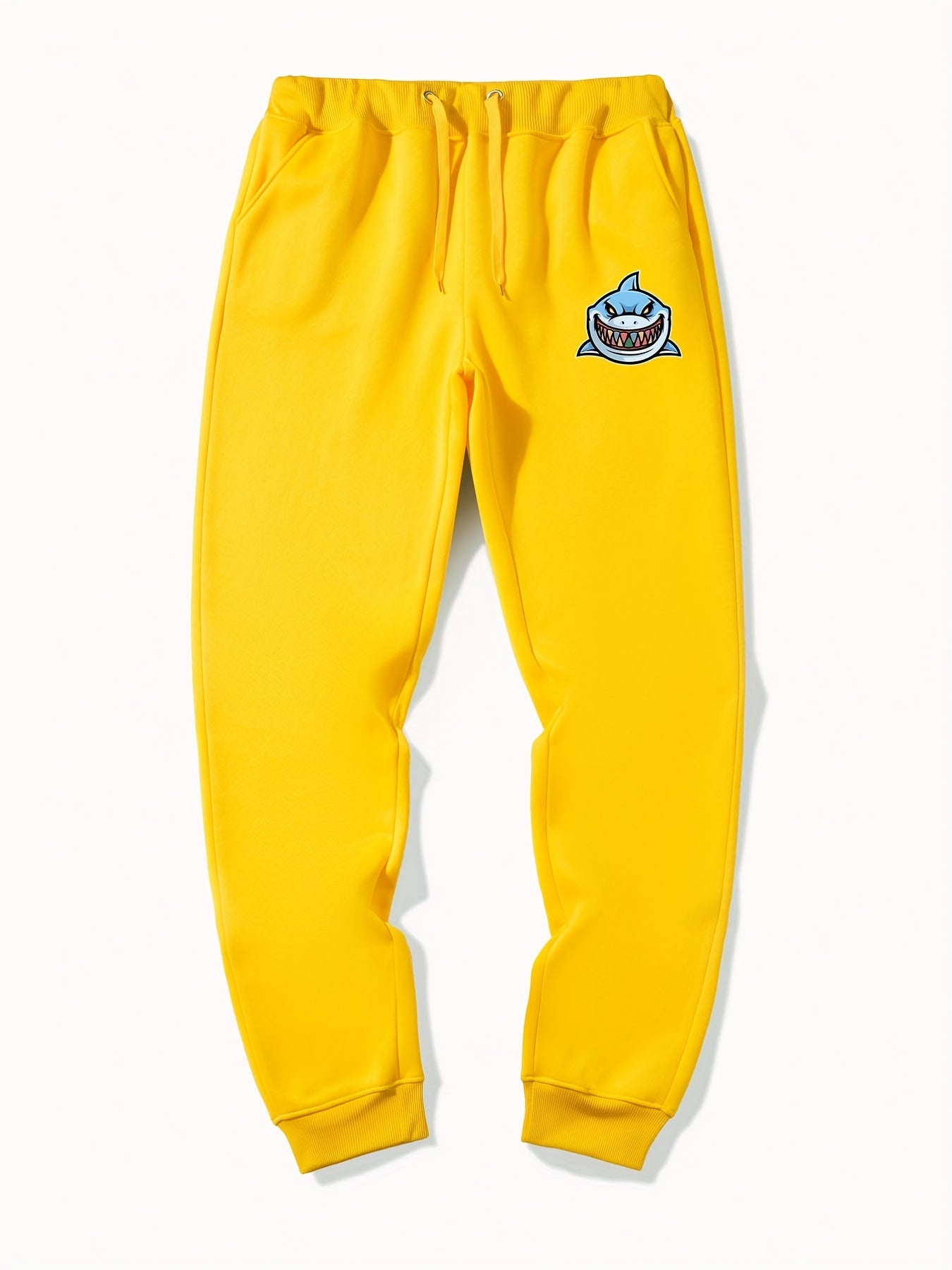 Shark Pattern Stretch Joggers Men's Sweatpants