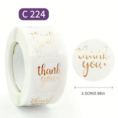 500pcs 2in Rose Gold Thank You Sticker for Packaging Box Flower Bouquet Label