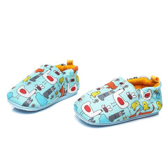 Baby Boys Cartoon Print Slippers Plush Walking Shoes