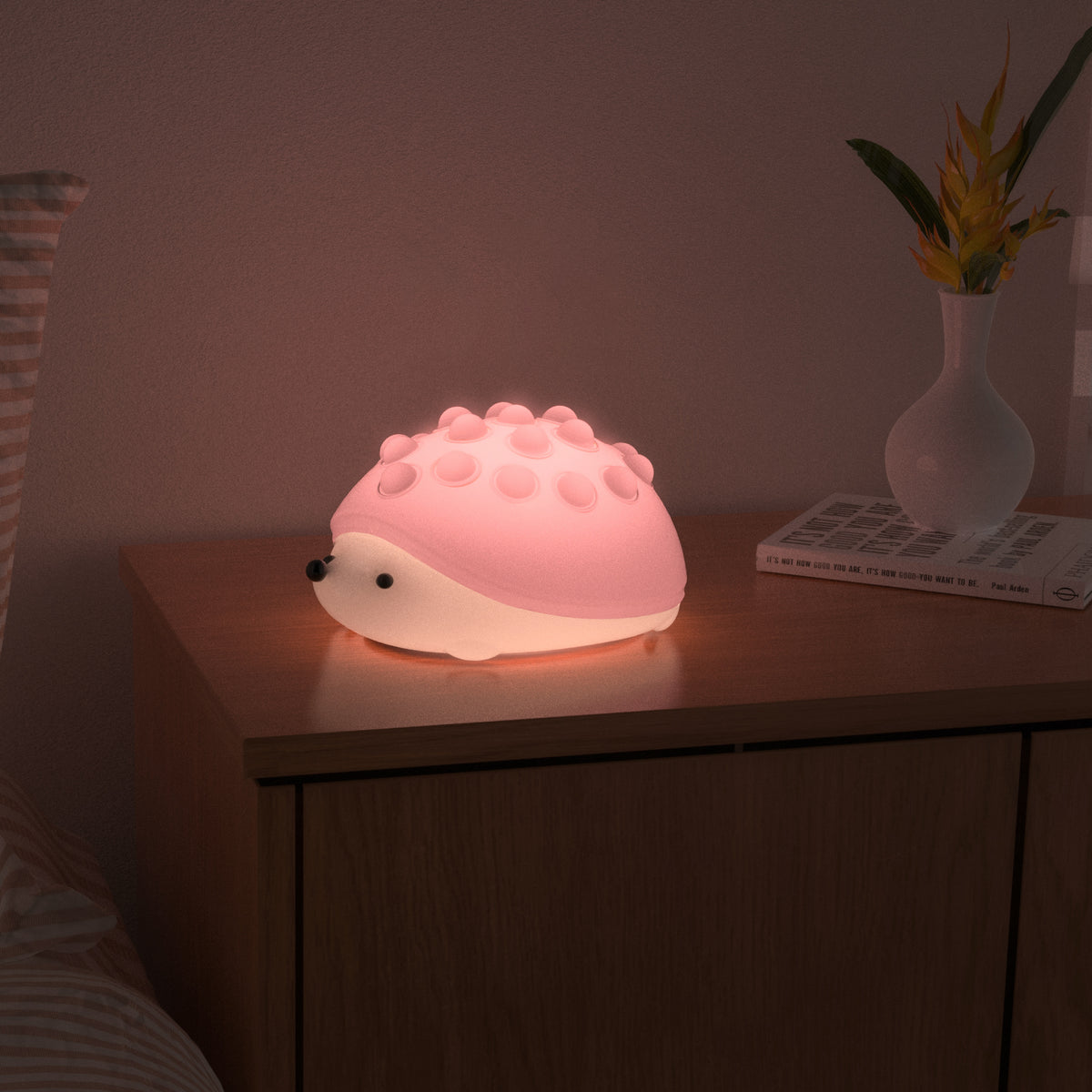 Cute Hedgehog Night Light for Kids - Tap Control Silicone Lamp