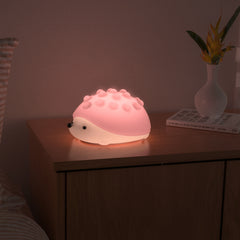Cute Hedgehog Night Light for Kids - Tap Control Silicone Lamp