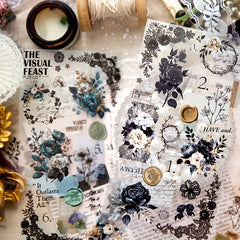 3pcs Lace's Banquet Series Retro Flower Bow Journal DIY Decorative Sticker Pack