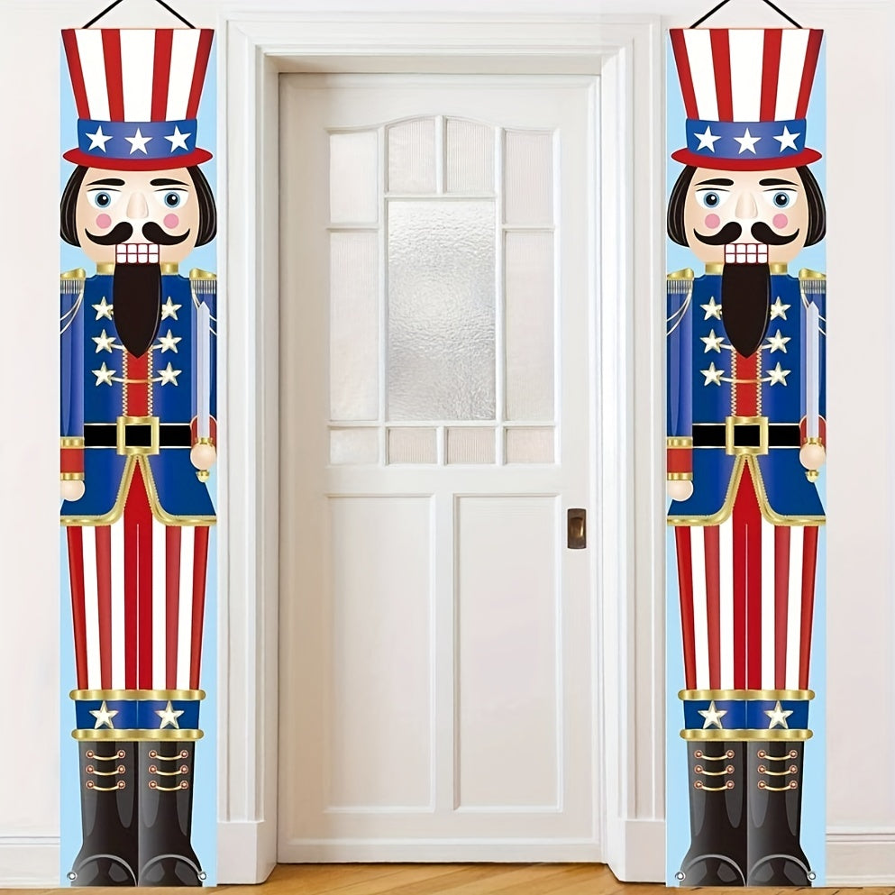 Nutcracker Christmas Couplets Hanging Cloth Banner Party Decoration