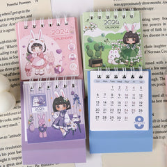 Cartoon Girl Mini Desktop Calendar - Small Rice Grains Series