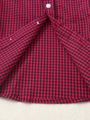 Toddler Boys Plaid Graphic Button Pocket Casual Short Sleeve Shirt