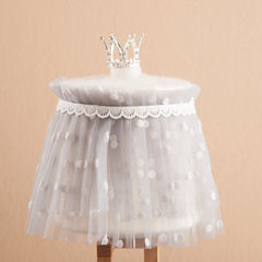 2pcs Gray Crown & Pink Lace Skirt Set for Newborn Photography Props