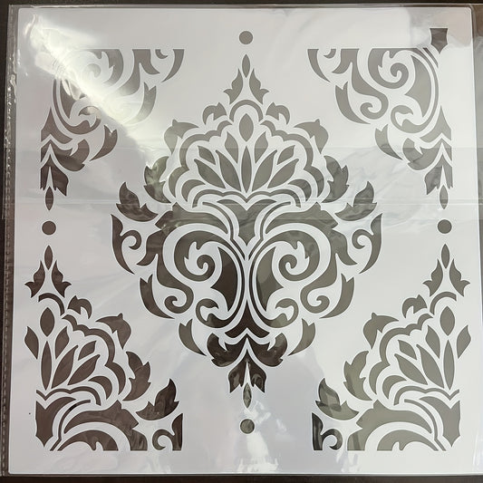 Large Flower Damask Stencil Template for Home DIY Painting