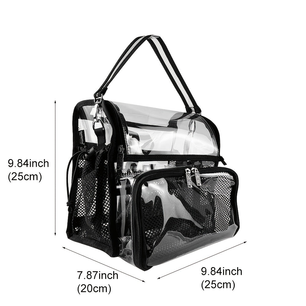 Clear PVC Makeup Artist Set Bag with Brush Holder