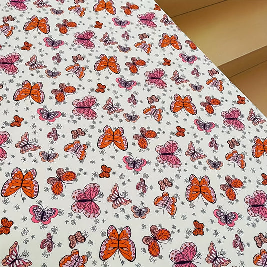 1 Yard Red Flower Pattern Fabric DIY Clothing Pants Dress
