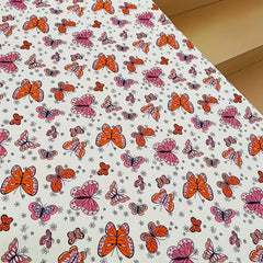1 Yard Red Flower Pattern Fabric DIY Clothing Pants Dress