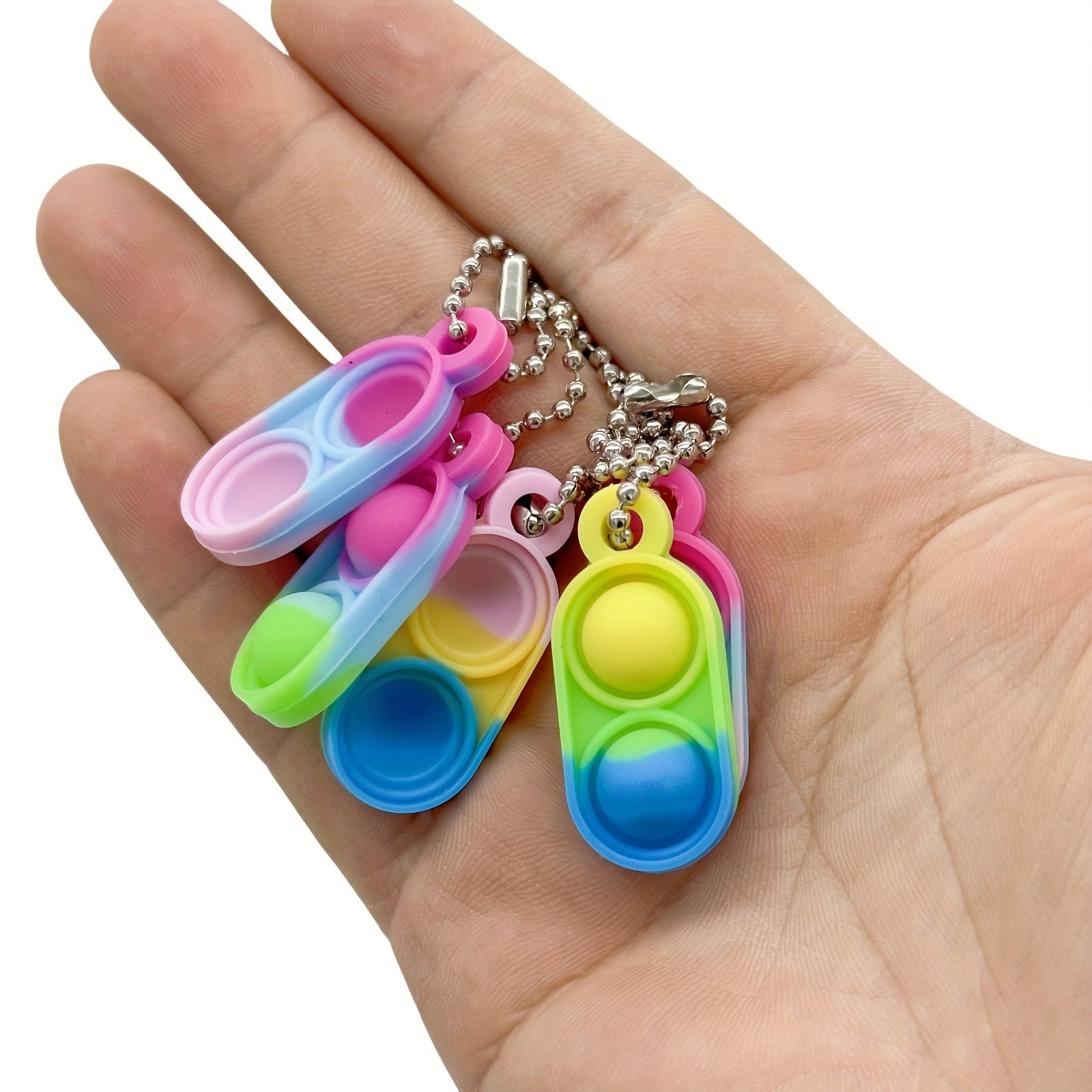 60pc Mini Pop Keychain Fidget Toys Colorful Bulk Set for Party Fav