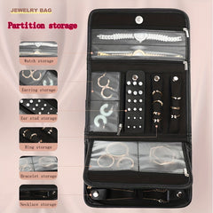 Foldable Jewelry Storage Bag Travel Roomy Earrings Ring Organizer