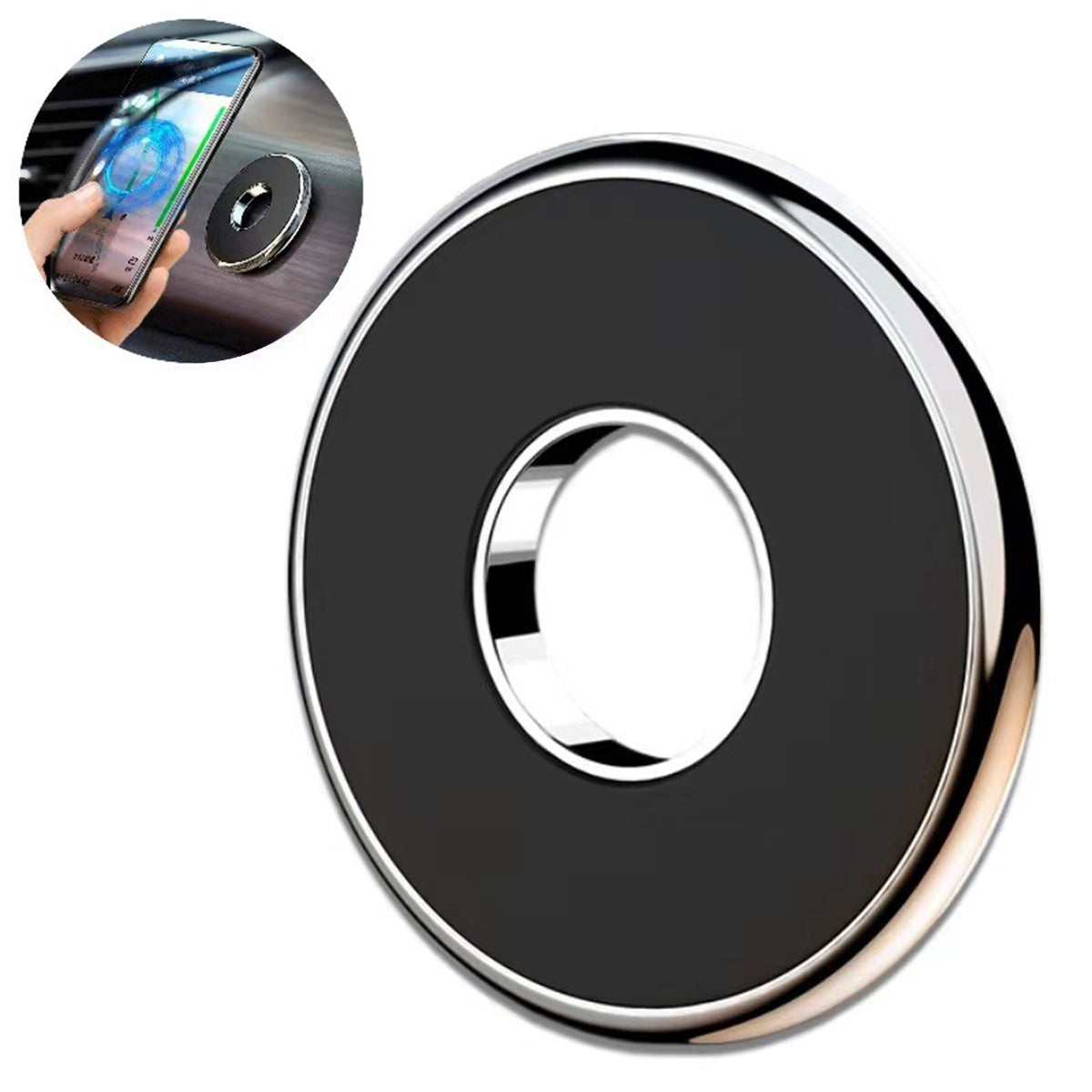 Circular Car Mobile Phone Holder with Magnetic Suction