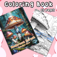 Mushroom Forest Coloring Book - 24 Pages