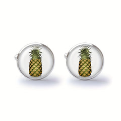 Pineapple Cufflinks Hawaiian Style Tropical Hawaiian Cufflink