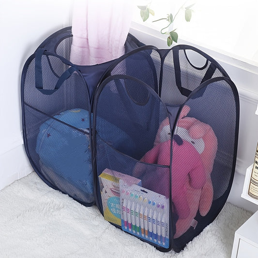 Portable Toy Storage Basket Breathable Mesh Clothes Storage Bag