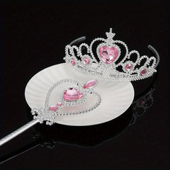 Princess Rhinestone Tiara Set Glitter Hair Accessories
