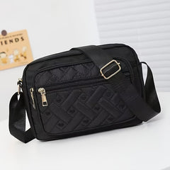 Stylish Argyle Quilt Crossbody Bag with Secure Compartments