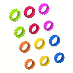 12pcs Silicone Fidget Rings Set Anxiety Relief Assorted Colors Durable Material