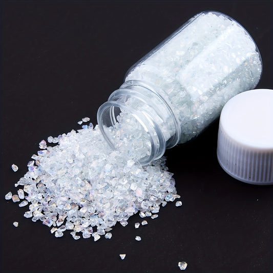 20 Colors Crushed Glass Clear Metallic Crystal Chip Broken Glass Chips Glitter