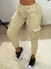  High Rise Cargo Jogger Pants with Pockets