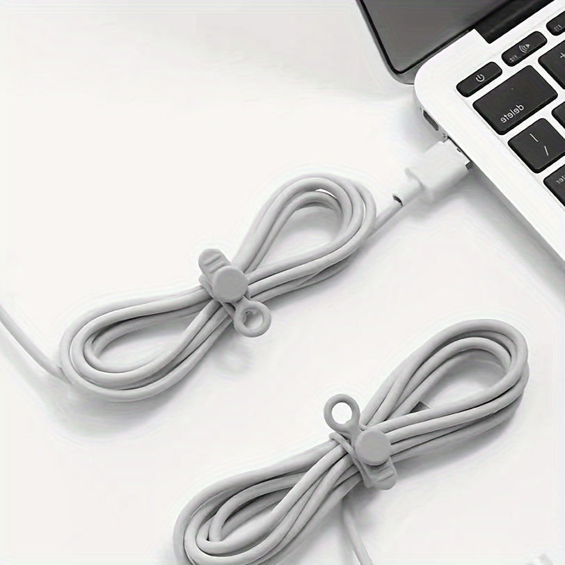 4pcs Reusable Silicone Cable Ties - Cord Organizer for Wires