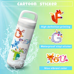 50pcs Number Letter Animal Stickers Educational Doodle Stickers