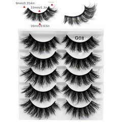 5 Pairs Messy Faux Mink Lashes Crisscross Fluffy Natural Volume False Lashes