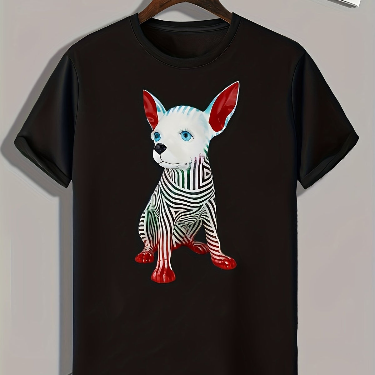 Puppy Pattern Print Men's Sports T-Shirt - Summer Outdoor Wear